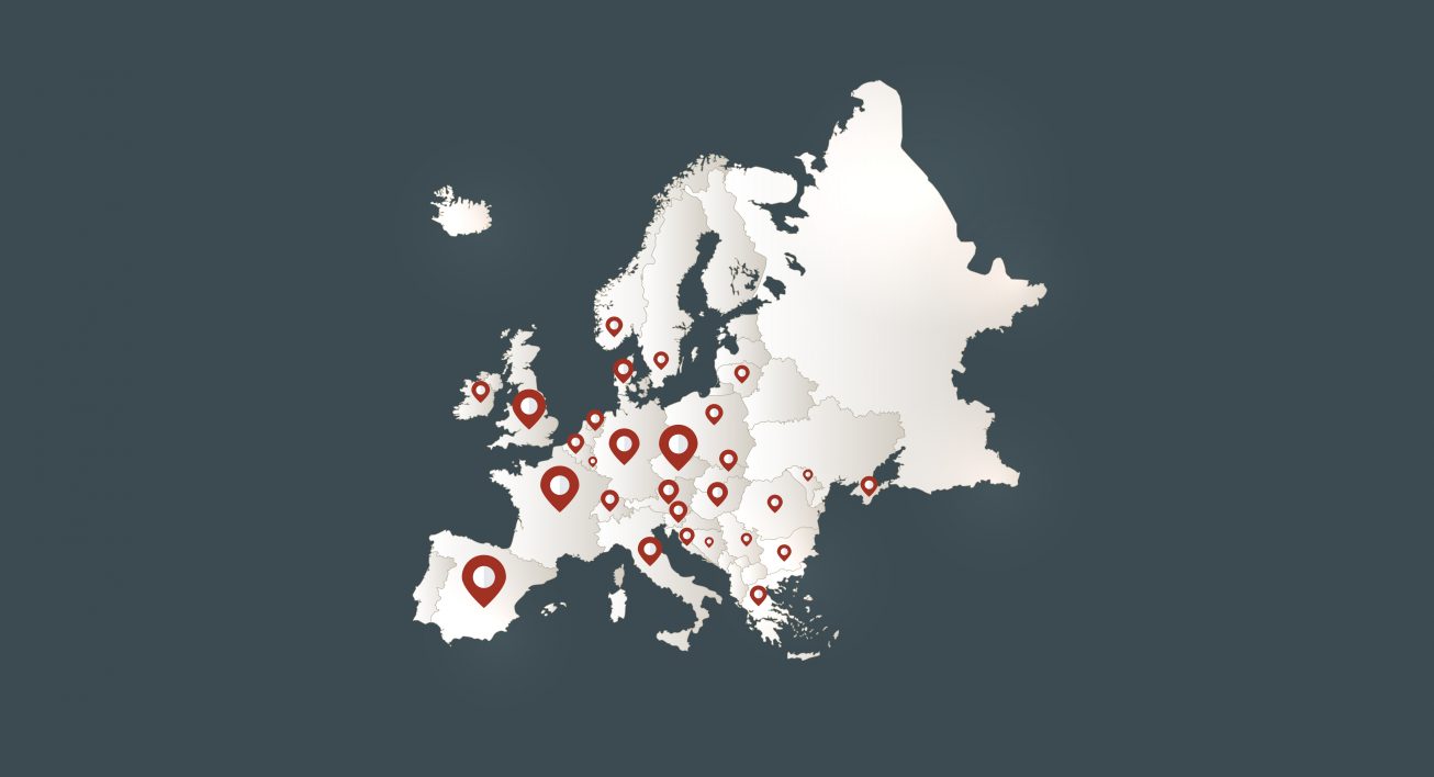 Carte de l'Europe et des smiceurs