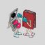 Illustration d'un carnet qui boxe un smartphone